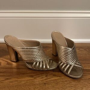 Tory Burch Gold Metallic Mules